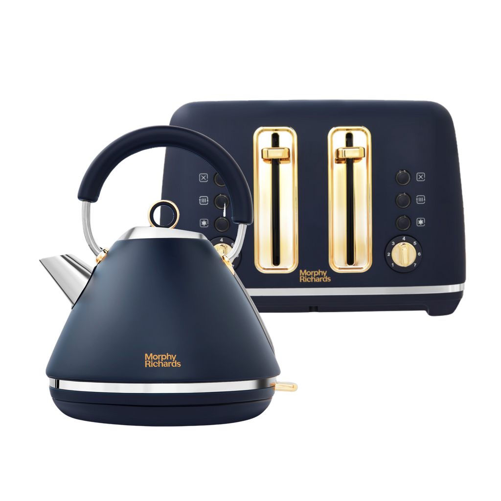 Accents Gold Navy Kettle and Toaster Set