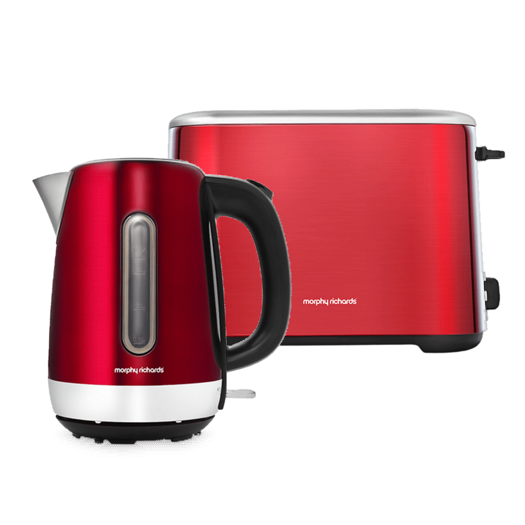 Equip Morphy Metalic Red Kettle and Toaster Set