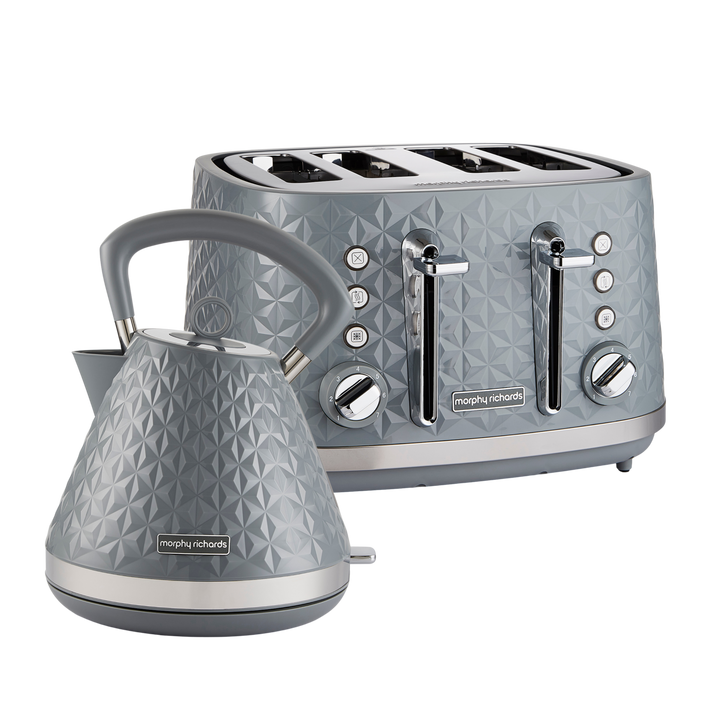 Vector Grey Kettle and Toaster Set